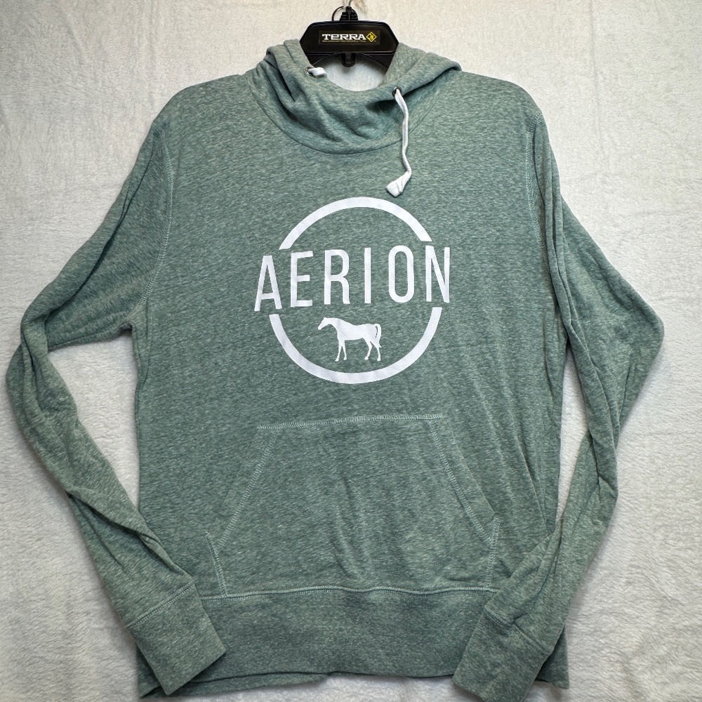 Aerion Hoodie Womens Size XXL Green Lightweight Equestrian Cowgirl Casual